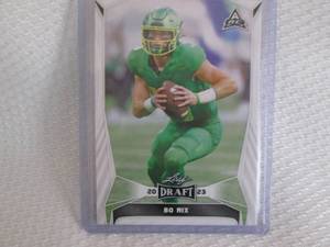 lot 202 image: 2023 Leaf Bo Nix Rookie Card...