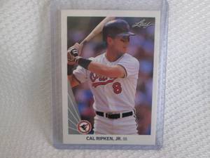 lot 213 image: 1990 Leaf Cal Ripken JR Card...