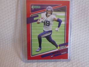 lot 254 image: 2021 Donruss Adam Thielen Red Press...