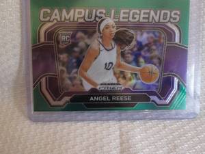 lot 267 image: 2024 Prizm Angel Reese Green Prizm ...