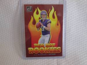 lot 383 image: 2024 Donruss JJ Mccarthy Red Hot Ro...