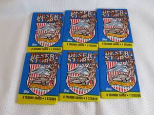lot 426 image: 6-1991 Topps Desert Storm Packs...