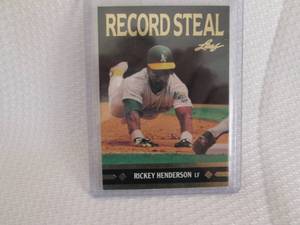 lot 481 image: 1991 Leaf Gold Rickey Henderson Car...