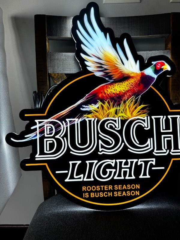 lot 179 image: Busch Light pheasant LED sign, NIB New in Box
