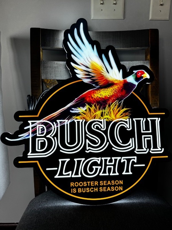 lot 179 image: Busch Light pheasant LED sign, NIB New in Box