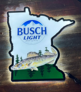 lot 178 image: Busch Light MN Walleye neon sign