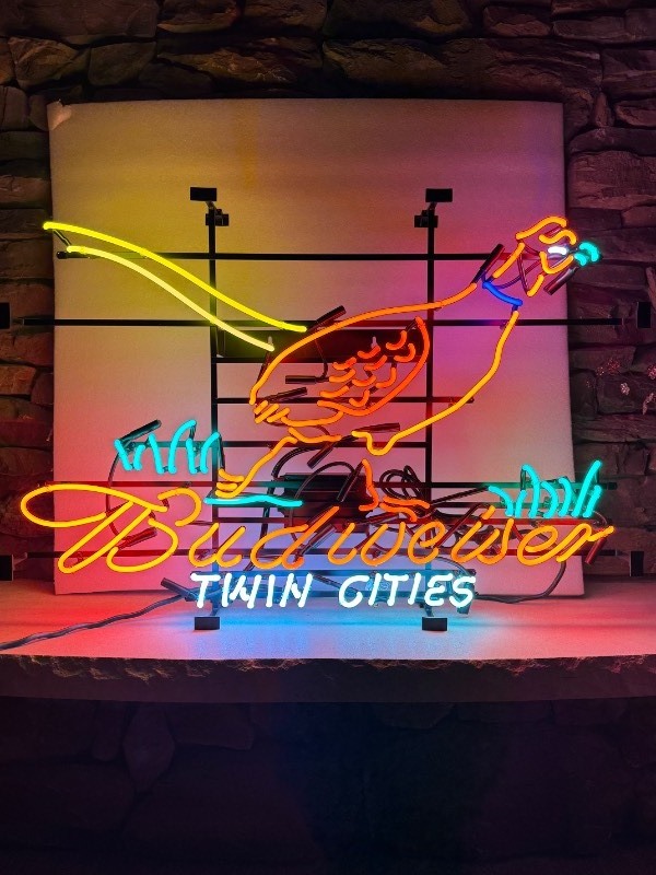 lot 177 image: Budweiser Twin Cities Pheasant neon sign, NIB