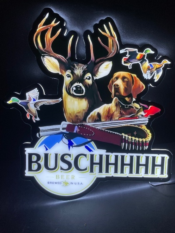 lot 175 image: Buschhhhh Light, hunting CORRECTED ITEM IMAGE, LED sign, NIB