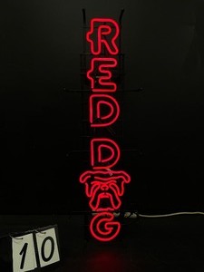 lot 10 image: Vertical Red Dog neon sign