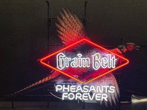 Grain Belt Beer neon sign, "Pheasants Forever"