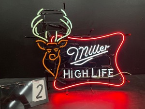 Miller High Life buck head neon sign