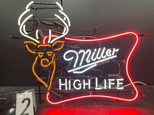lot 2 image: Miller High Life buck head neon sign, like NEW condition, hot item