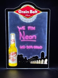 lot 47 image: Grain Belt dry erase board with LED light up surface