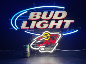 lot 52 image: Bud Light MN Wild hockey, NHL neon sign
