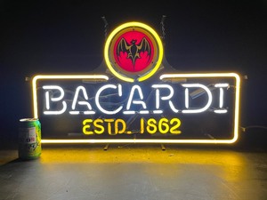 lot 57 image: Bacardi Rum neon sign with bat