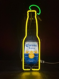 lot 61 image: Corona Extra neon beer bottle with lime