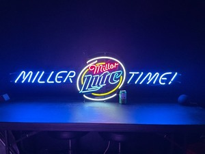 lot 83 image: Miller Lite  Miller Time neon sign