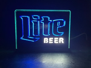 lot 125 image: Miller Lite beer, plate glass neon