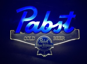 lot 129 image: Pabst Blue Ribbon Beer, plastic light up sign