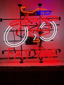 lot 181 image: Fat Tire bicycle neon sign, NIB