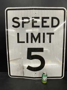 lot 149 image: Speed Limit 5, aluminum road sign
