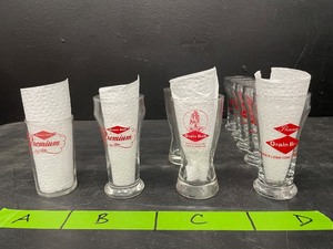 lot 185 image: Grain Belt Beer glassware, 4 styles, lot of 9 beer glasses