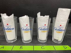 lot 188 image: Michelob Golden Light pint glass, Lot of 4 glasses