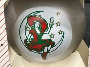 lot 195 image: Miller High Life Christmas ornaments and Christmas tree clock  seasonal clock