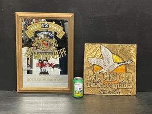lot 240 image: Lot of 2 items Desmond & Duff Deluxe Scotch mirror and copper foil Molson Thats Canada sign, from Nyes Polonaise Room