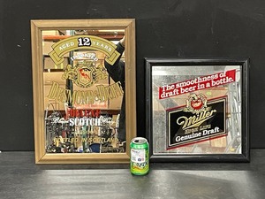 lot 241 image: Desmond & Duff Deluxe Scotch and Miller Genuine Draft mirrors, from Nyes Polonaise Room