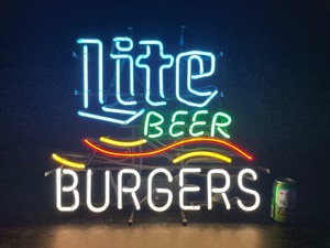 lot 85 image: Lite Beer and Burgers neon sign