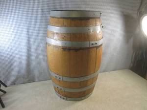 lot 10 image: (CSB) Thick Wood Barrel with Metal ...