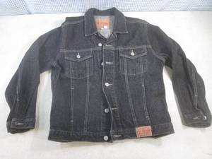 lot 57 image: (BR1) Guess Black Denim Jacket Size...