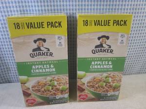 lot 157 image: (B-2) 2 Boxes of Quaker Apples & Ci...
