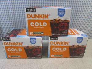 lot 176 image: (B-3) 3 Boxes of Keurig Dunkin Col...