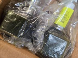 lot 111 image: A Pair of 12LB Rubber Hex Dumbbells ( NEW)