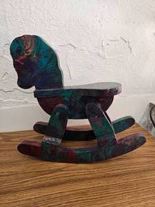 lot 23 image: Doll rocking horse