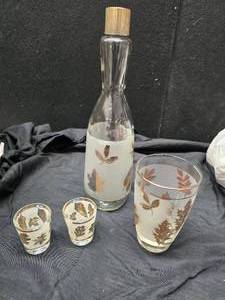 lot 92 image: Decanter, glass and shot glasses