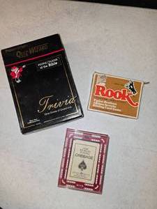 lot 98 image: Cribbage, Rook and Bible Trivia games