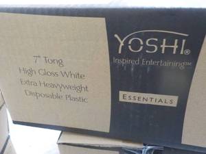 lot 183 image: Case of 48 Yoshi 7 White Plastic T...