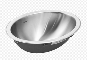 lot 35 image: Houzer Opus Stainless Steel Bathroom Sink 18 Inch Undermount Oval Bowl without Overflow, Optional Grid Drain, Durable & Versatile, Essential for Home & Apartment CH-1800-1
