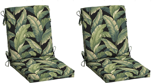 lot 102 image: LOT OF 2 ARDEN 44x20x3.5in Onyx Cebu High back patio chair cushions