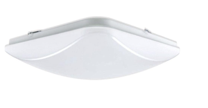 lot 104 image: Designers Fountain EnviroLite Flush Mount Ceiling Light, 14 Inch LED Square Lighting Fixture for Kitchen, Bedroom, Bathroom, and Hallway, White, EV1014SC5C-06