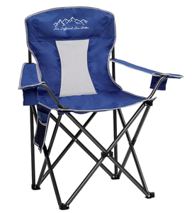 lot 110 image: SAILARY Mesh Folding Camping Chairs, Oversized Portable Outdoor Chairs, Weight Capacity 325 lbs with Cup Holder, Storage Pocket, Carry Bag Blue