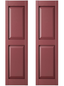 lot 126 image: Mid America 00021451078 Standard Size Williamsburg Double Panel Vinyl Shutters, wInstallation Shutter-Loks & Matching Screws (Per Pair), 078, 14 34W x 51H, Wineberry