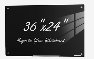 lot 139 image: VEVOR Magnetic Glass Whiteboard, Dry Erase Board 36x24, Wall-Mounted Large White Glassboard Frameless