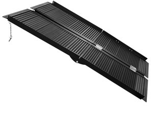 lot 203 image: Mochalight Black Portable Wheelchair Ramp, 6FT Non-Slip Aluminum Wheelchair Ramp, 800 LBS Weight Capacity Folding Portable Ramps for Home Steps, Stairs, Doorways, Curbs, 29 W x 72L