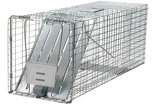 lot 210 image: HAVAHART 1079SR Large 1-Door Humane Catch and Release Live Animal Trap Cage - Live Raccoon Trap, for Bobcats, Beavers, Dogs, & More