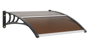 lot 220 image: VEVOR - Window Door Awning Canopy 40 x 40, UPF 50 Polycarbonate Entry Door Outdoor Window Awning Exterior - Brown (USED)