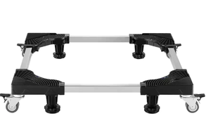 lot 229 image: VEVOR - Fridge Stand Mobile Base, 1100 lbs Load Capacity, Washing Machine Stand with 8 Locking Twin Wheels and 4 Brakes - Black (USED)